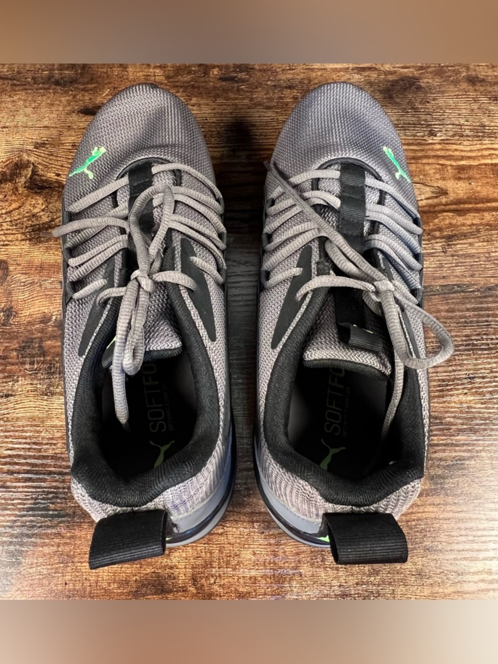 Puma Axelion Nxt Running Shoes Sneakers Grey Black Green Men's 11.5 - Picture 6 of 10